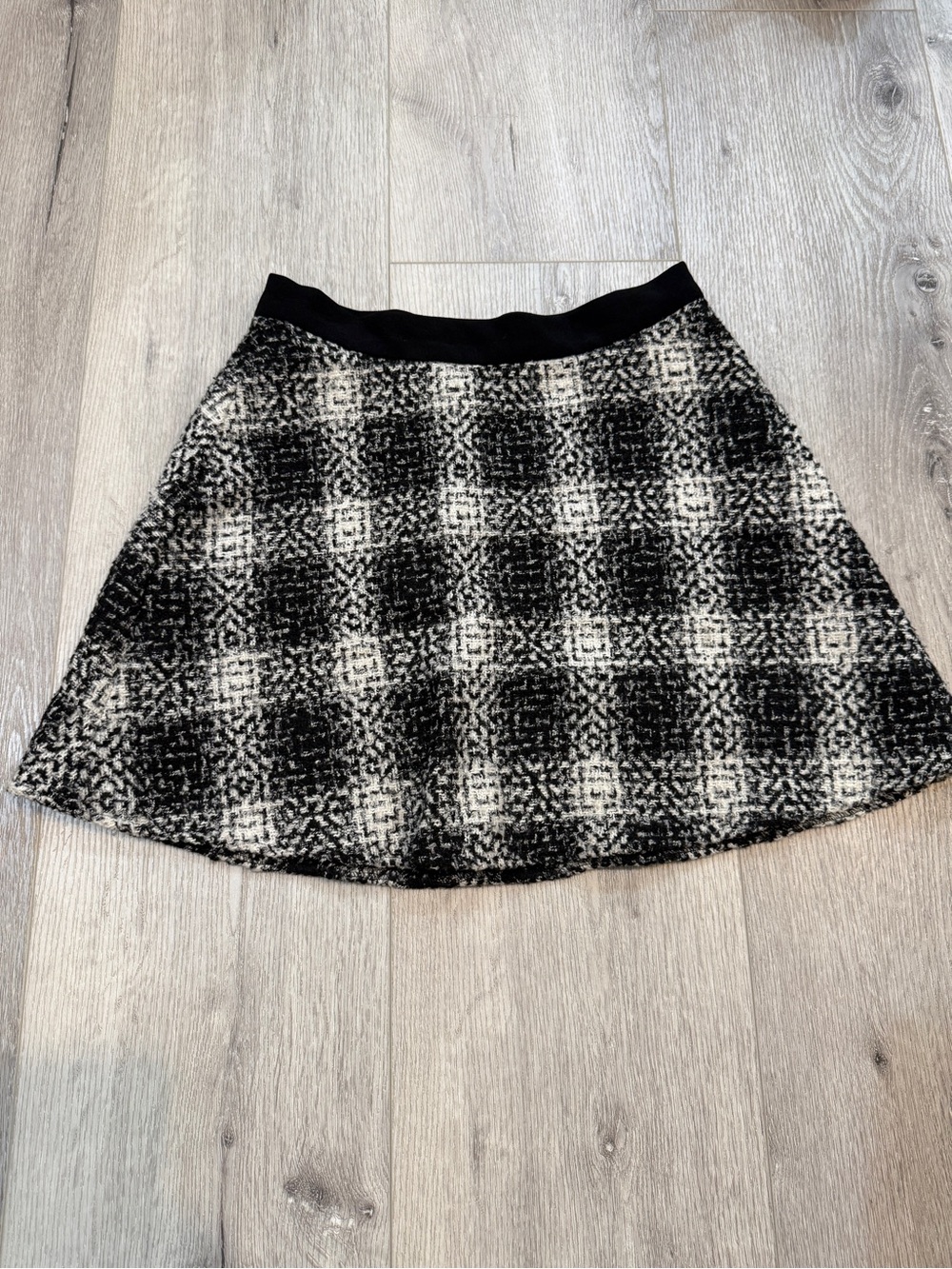 BCBGeneration Black & White Plaid Circle Skirt